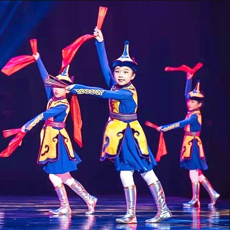小荷风采筷乐无边儿童演出服筷子舞民族表演服男女蒙古舞族蹈服装