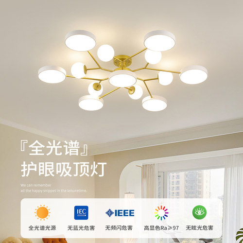 北欧2023新款流行客厅大厅主灯现代简约大气高级感超亮吸顶吊灯01