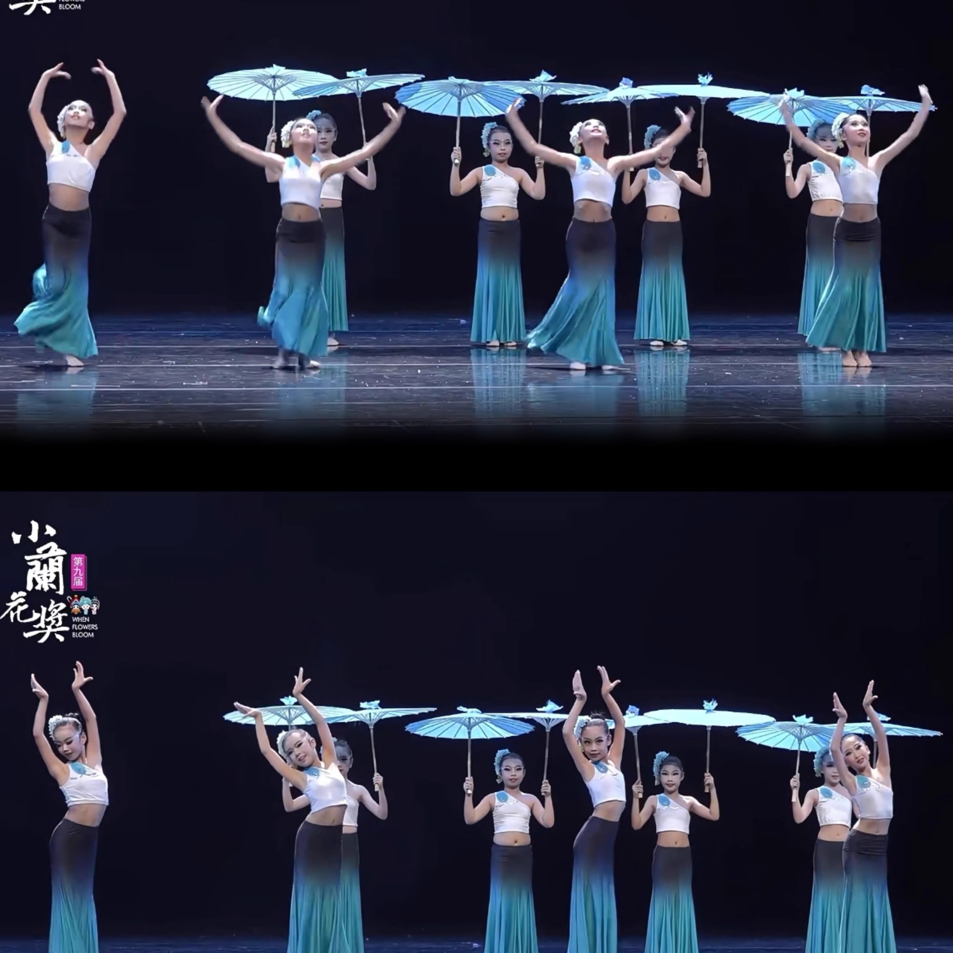 雨竹林演出服儿童舞蹈民族舞傣族孔雀舞包臀鱼尾裙小兰花奖表演服
