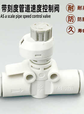 气动快速接头带刻度管道速度控制阀AS1002FS-4 6按压式调节阀