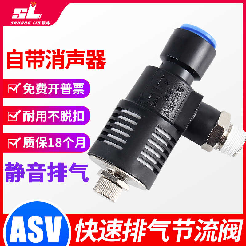 快速消声节流排气阀ASV310F-01-06 410-02-08 510-0310气缸快