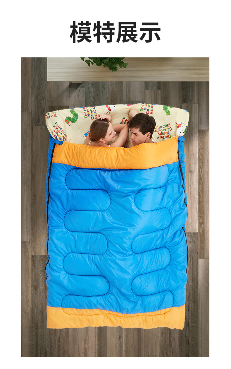 Дорожный портативный универсальный спальный мешок для двоих для кемпинга для взрослых, для влюбленных, увеличенная толщина 