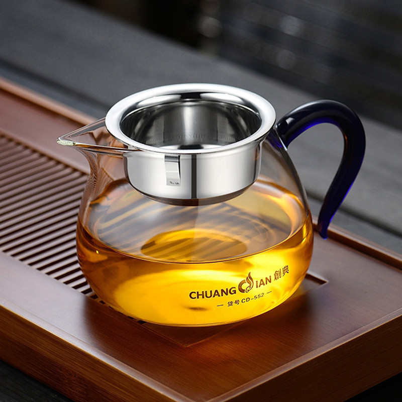 创典玻璃公杯加厚耐热分茶器带茶漏套装茶海茶具配件公道杯过