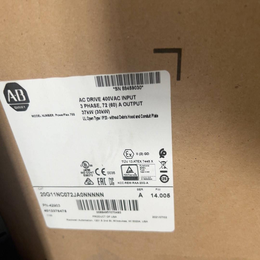 询价AB罗克韦尔变频器PF755，20G11NC072JA0NN