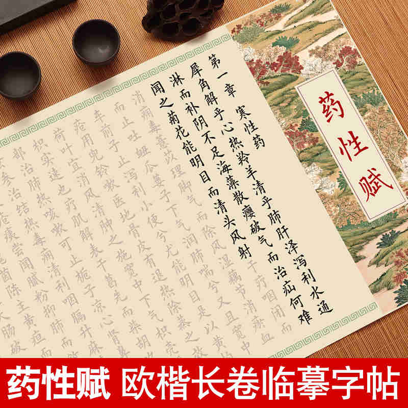 药性赋小楷临摹字帖欧体楷书长卷中医经典黄帝内经素问大医精诚钢