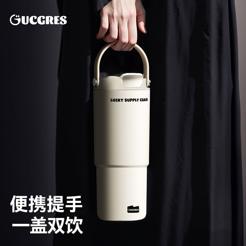 Gucgres冰霸杯高颜值水杯女生保温杯大容量不锈钢杯子便携咖啡杯图片
