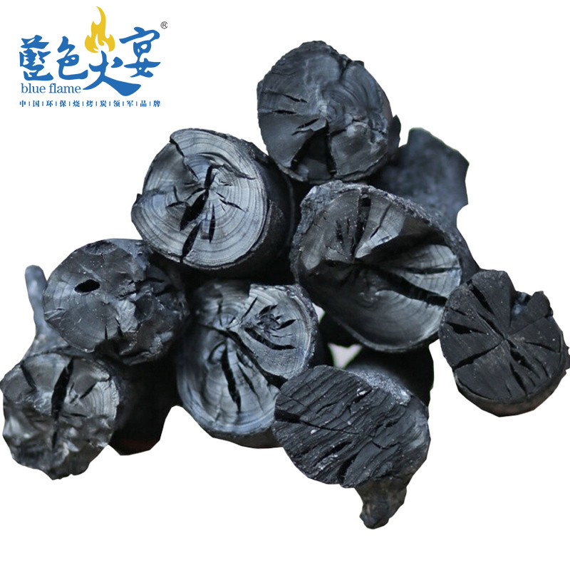蓝色火宴果木炭户外烧烤碳易燃耐烧环保木炭烟家用火锅取暖除味