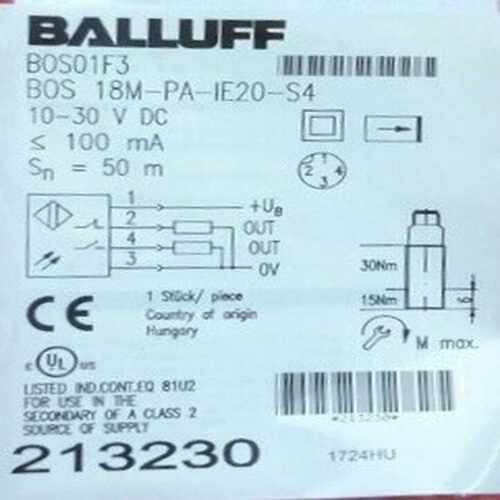 Balluff BOS01F3 巴鲁夫磁对射型光电传感器 B（豆豆设备）