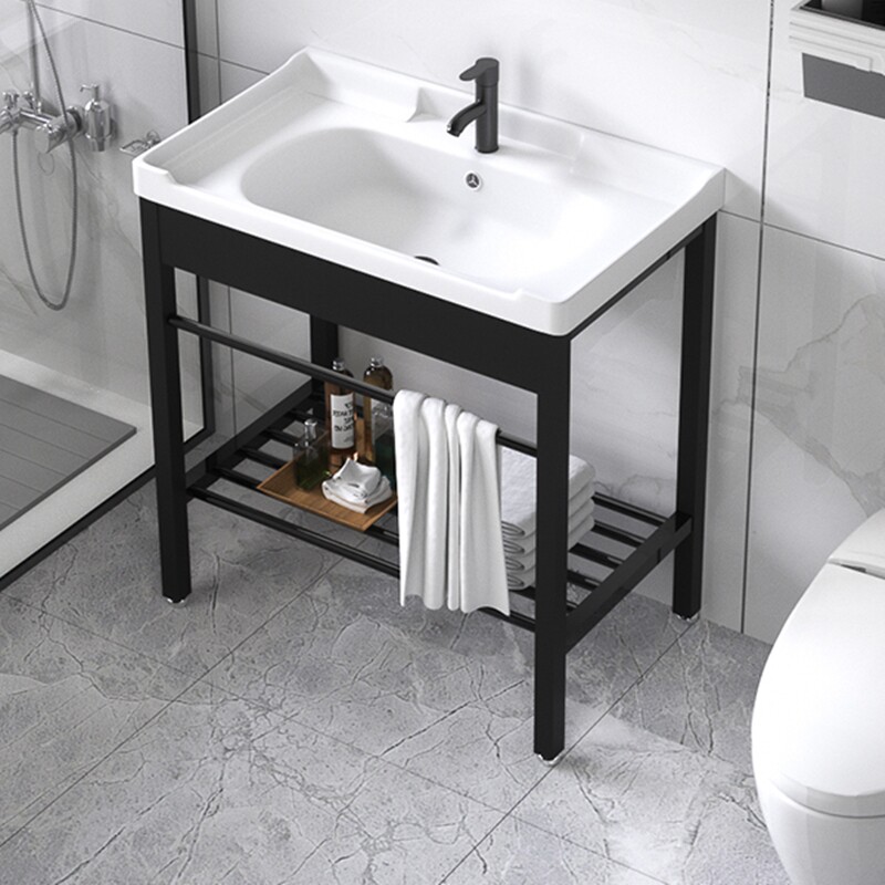 阳台落地式洗手盆简易支架浴室卫生间一体陶瓷洗面台盆洗脸盆手池