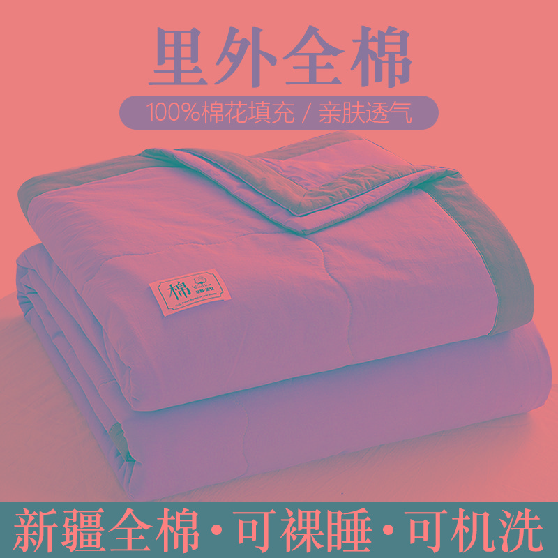 全棉棉花夏凉被单人学生纯棉空调被双人夏被可机洗水洗春秋薄