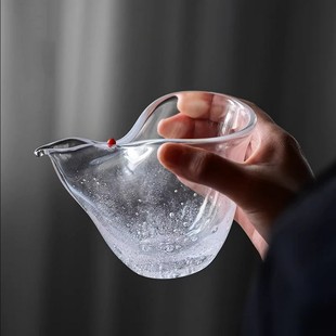 水晶玻璃公道杯高档加厚耐热分茶器手工气泡公杯网红葫芦茶海茶具