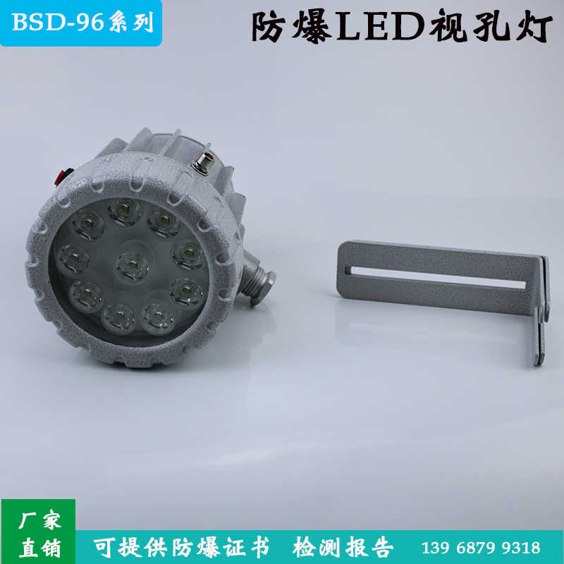 BSD96防爆LED视孔灯反应釜用3W10W20W探照灯内视灯化工视镜灯