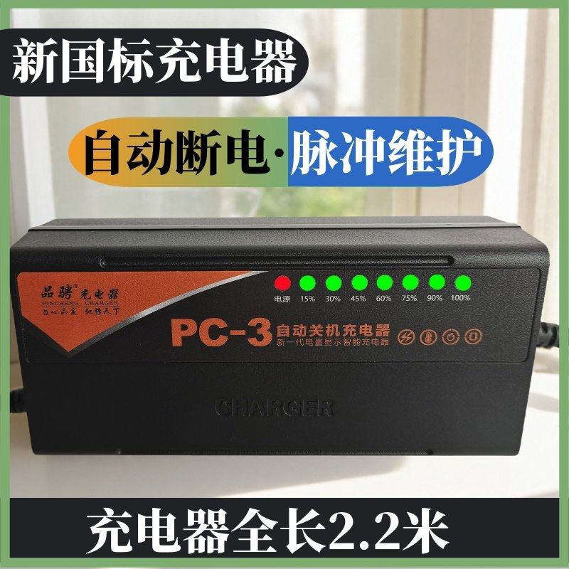新国电动车充电器60v20ah48v安72伏灌胶防水铅酸电瓶车通用