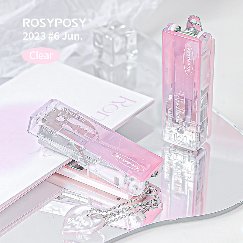 「美感订书机天花板!」Rosyposy渐变清透迷你小省力透明便携