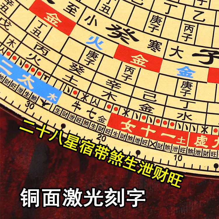 专业正品崇道堂罗盘8寸24层三合盘高精度玛瑙天池纯铜面板大字体