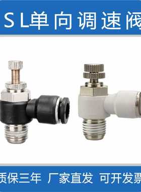 单向节流阀调速接头气动SL4-M5可调SL6-01液体气管气嘴802/03