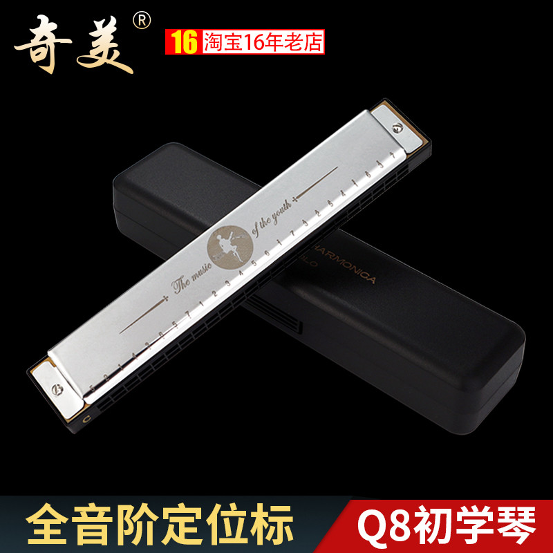 奇美口琴24孔复音重音Q8小学生专用音乐课初学者儿童入门成人