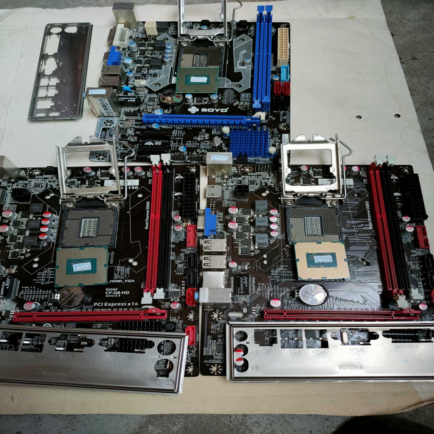 议价拆机3套H81主板+G1840Cpu套装，2套七彩虹，一套梅