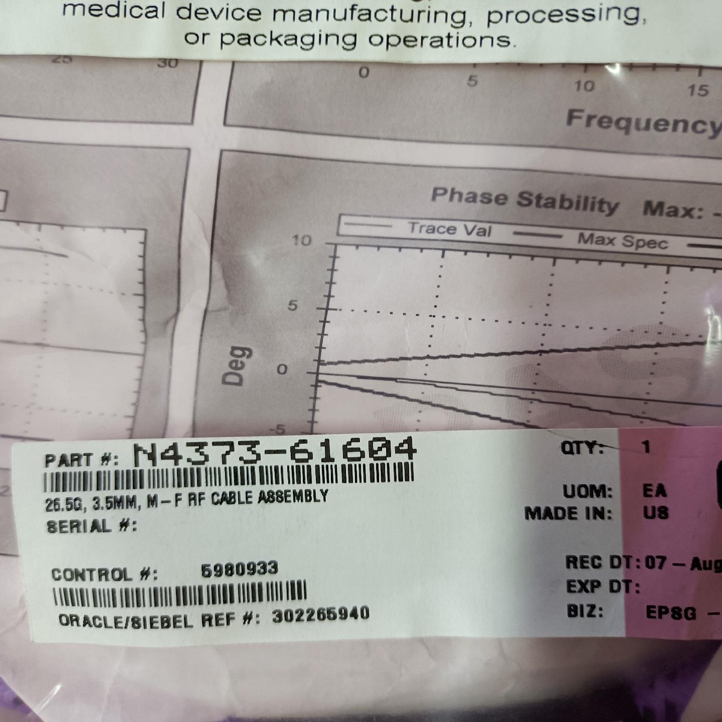 (背呗机械)是德仪器测试线缆N4373-61604射频测试线缆未拆封