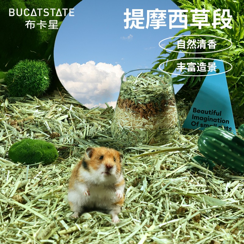 布卡星小仓鼠木屑垫料提摩西草段夏天除臭无尘金丝熊笼子造景用品