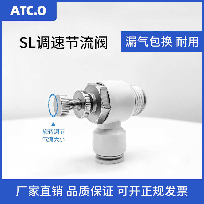 气管SL节流阀气缸调速PSL/ASL4/6/8/10/12-04/03/02/01/M5A接头