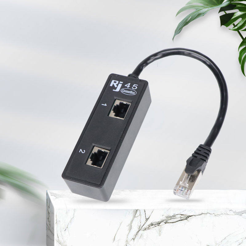 网线分线器同时上网IPTV电脑网络一分二转接头屏蔽高速网络分