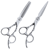 钢夫美发剪刀平剪理发专用牙剪套装 发型师剪刀无痕打薄剪发廊剪子