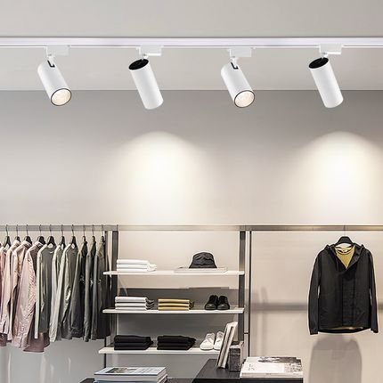 三线轨道射灯led服装商用店铺展厅COB超亮明装导轨式背景墙聚光灯