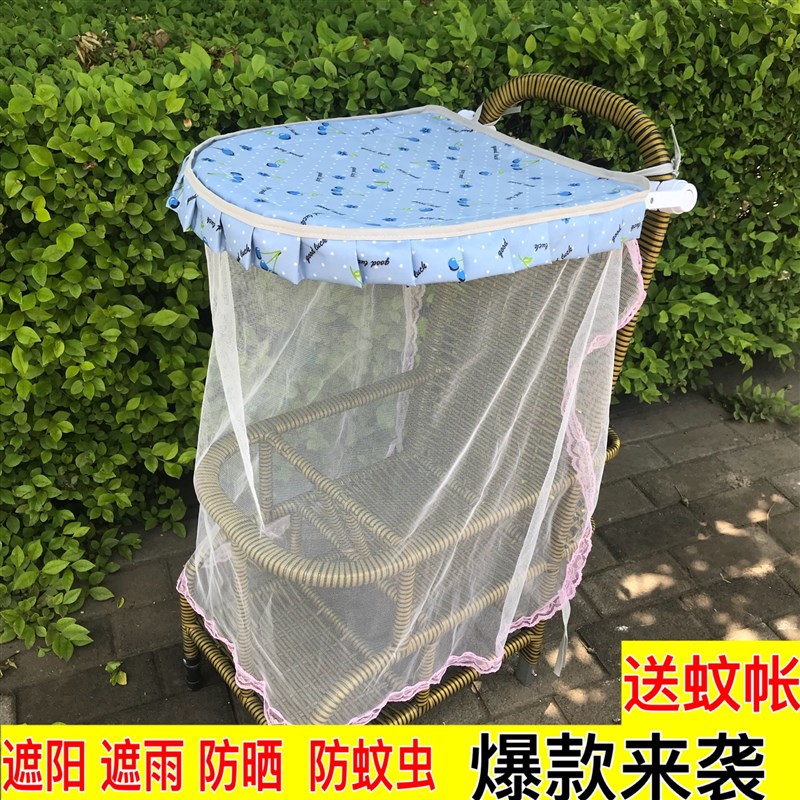 婴儿推车遮阳棚通用宝宝儿童手推车遮阳伞遮阳蓬仿藤车遮阳罩防晒