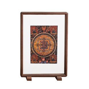 榫卯实木相框摆台木质摆件a4纸画框架磁吸式底座双面透明有机玻璃