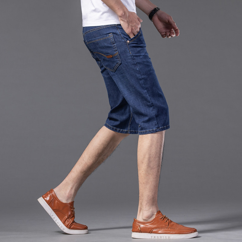 夏季薄款男士牛仔短裤男七分休闲牛仔裤子男宽松直筒弹力五分中裤,男装,牛仔裤,淘宝优惠券,粉丝福利购,淘宝优惠卷