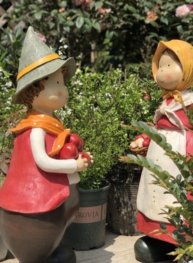 园林摆件户外花园庭院景观店铺婚庆玻璃钢雕塑落地大人物装饰组合