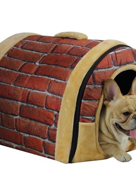 狗窝冬季保暖封闭房子狗屋猫屋拆洗小中大型犬猫窝泰迪别墅冬季