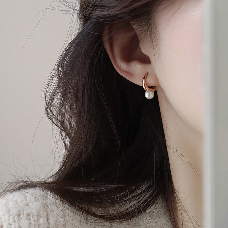 srrmhyn复古气质珍珠耳环女高级感耳钉简约圆圈耳扣耳饰气质小众,节庆用品/礼品,创意/设计玩具,淘宝优惠券,粉丝福利购,淘宝优惠卷