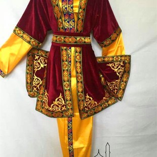 新疆舞蹈服装男士套装长马甲维族舞团体舞广场舞男款晚会表演服