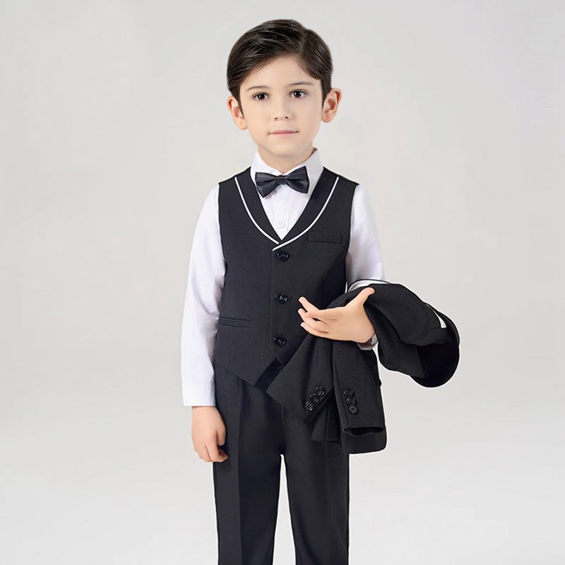 儿童西装套装男童2024新款小主持人礼服英伦风男孩钢琴演出小西服