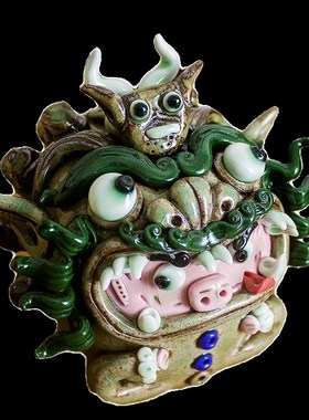 手做工艺礼品摆饰手工香插茶宠中式复古茶桌书房工艺礼品摆饰麒麟