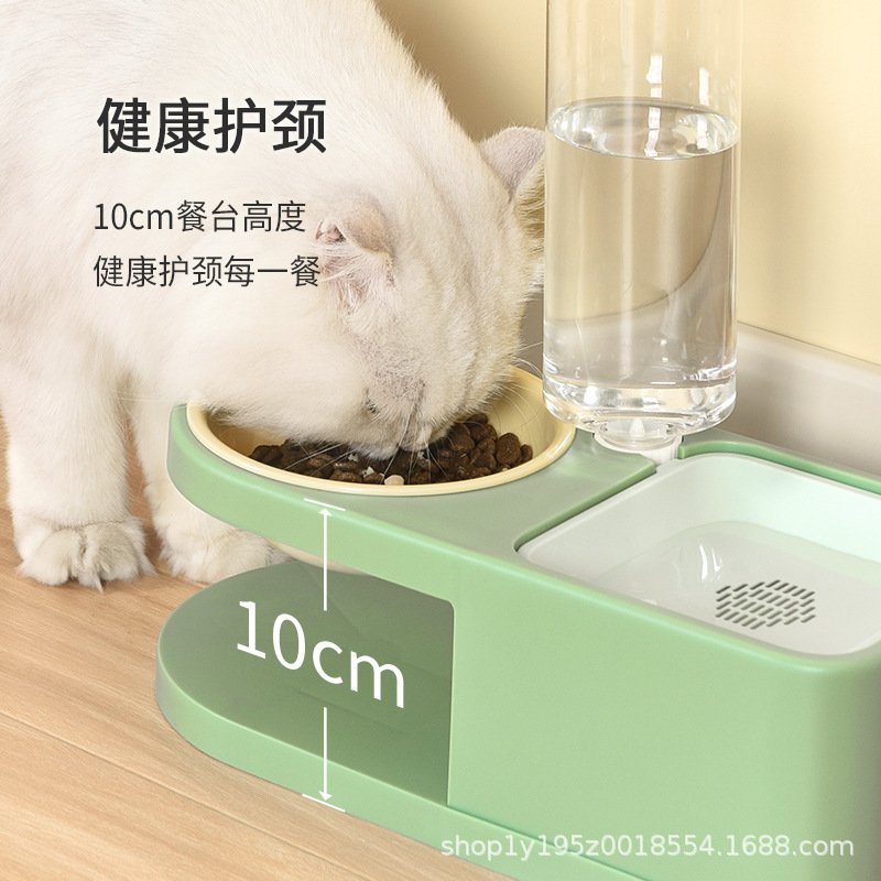 厂家直销猫饭盆喂食喂水狗狗碗猫碗双碗自动饮水猫食盆防打翻猫盆