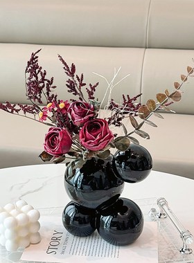 奶油风花瓶d摆件客厅插花卧室玄关电视柜创意家居陶瓷工艺品