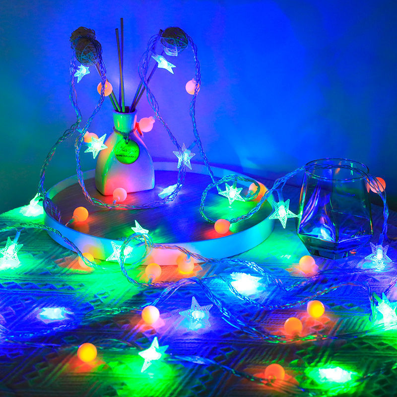 星星灯氛围灯摆摊夜市装饰房间生日布置led小P彩灯闪灯串灯满天星