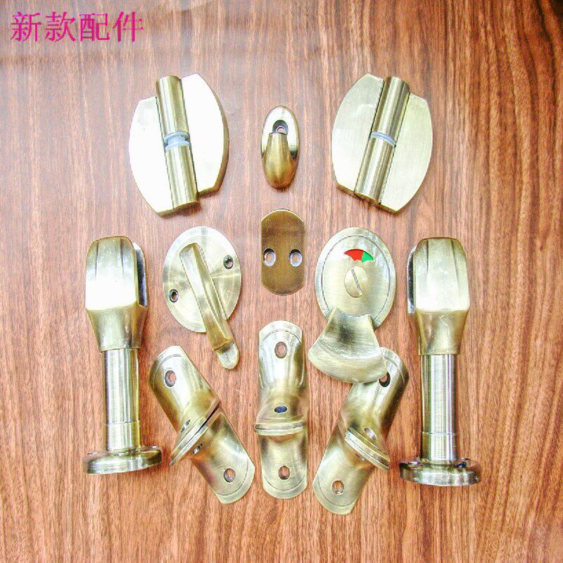 卫生间隔断五金套装配件 洗手间隔板青古铜色连接件 厕所隔断配件