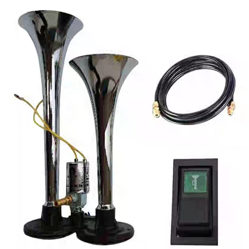 包邮货车气喇叭24V超响12v电控汽笛双管爆响卡车大巴改装气喇叭