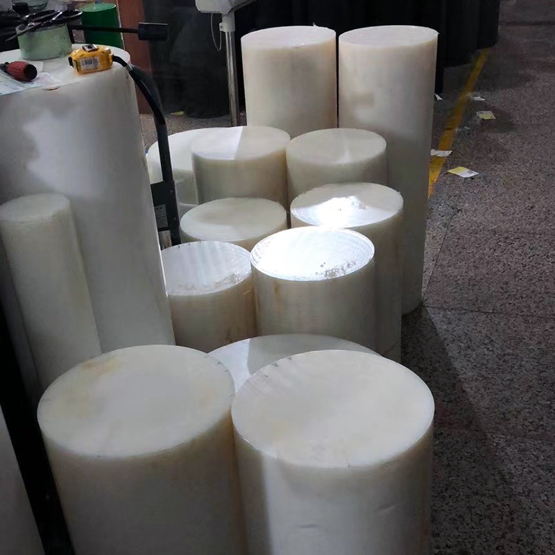 尼龙棒PA66耐磨塑料棒材3-500mm白色方块尼龙板实心圆柱加工零切