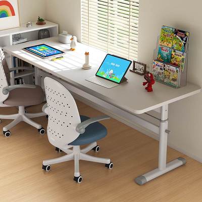 小孩写字桌家用桌椅套装小学生可升降双人学习办公桌儿童简易书桌