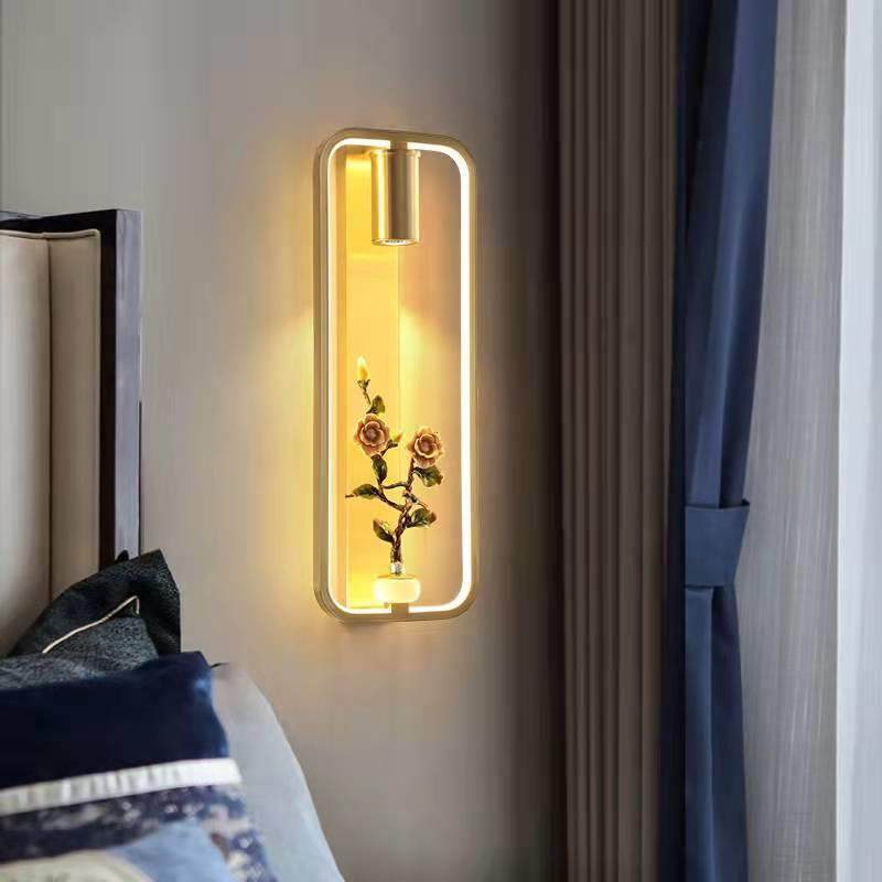 全铜轻奢新中式壁灯中国风电视背景墙大气现代客厅卧室样板房壁灯