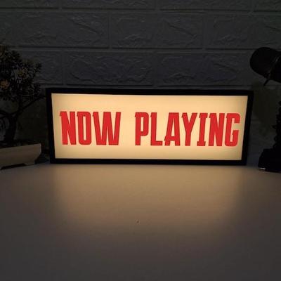 外贸now playing light box创意灯箱led灯家居气氛台灯指示灯