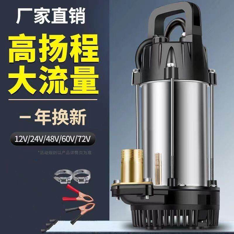 迷你高扬程直流潜水泵高压电瓶车抽水机12V24V48V72V船用电瓶水泵