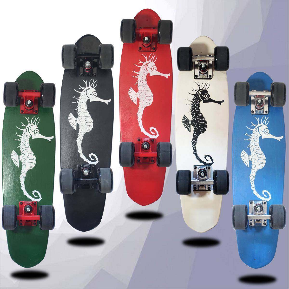 24寸木小鱼滑板 成人刷街大鱼板专业四轮滑板枫木代步公路滑板车