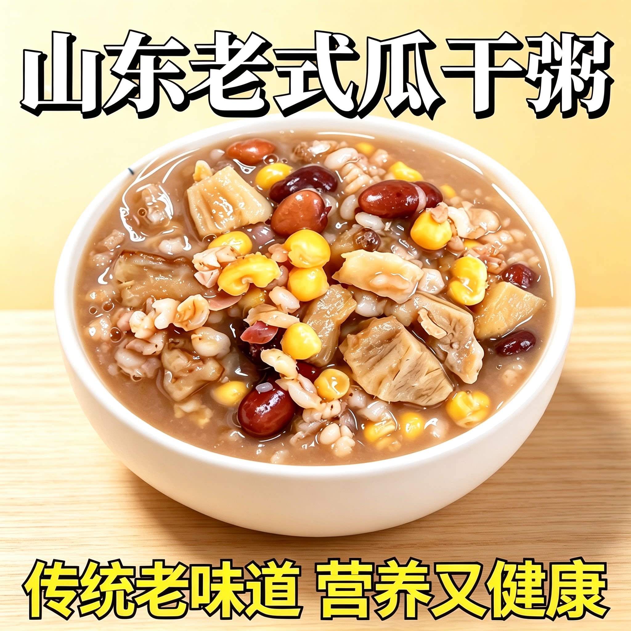 山东老式地瓜干粥五谷粥农家粥五谷杂粮粥粗粮八宝粥红薯干五谷粥