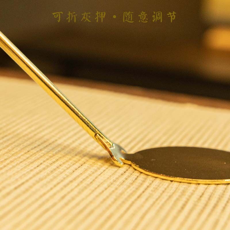 纯黄铜可折灰压5厘米加大香粉整平器打拓香篆用品香灰押入门香.